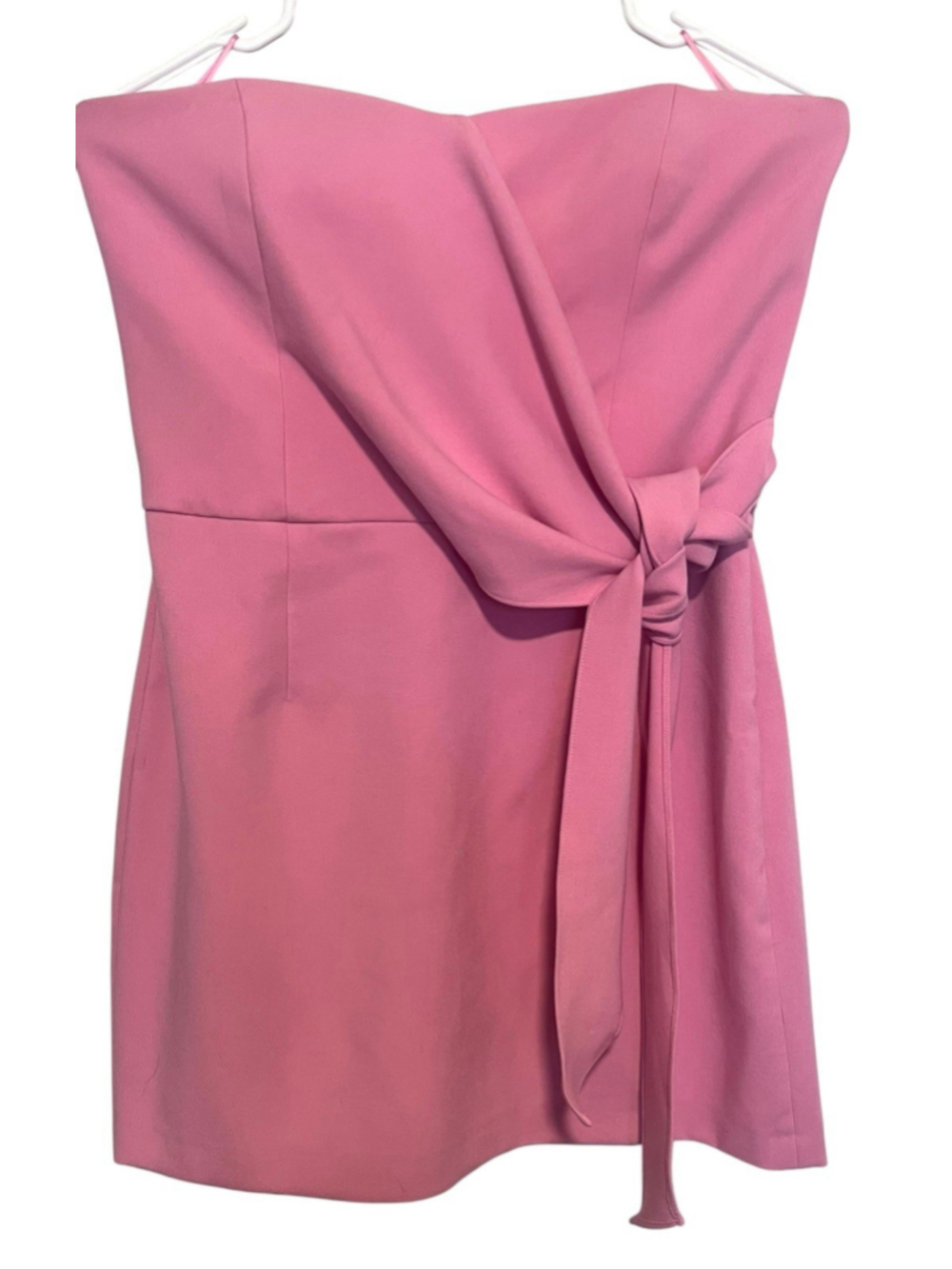 French Connection Strapless Mini Dress Women’s 8 Pink Bow Sash Party Cocktail - Picture 1 of 7